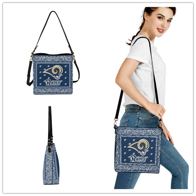 Los Angeles Rams PU Leather Bucket Handbag 001